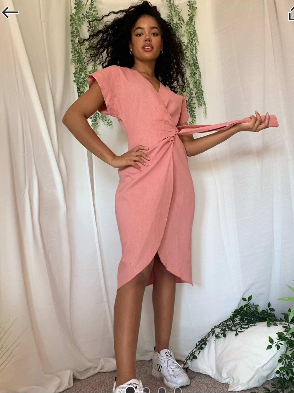ASOS Rose Pink Wrap Midi Skirt